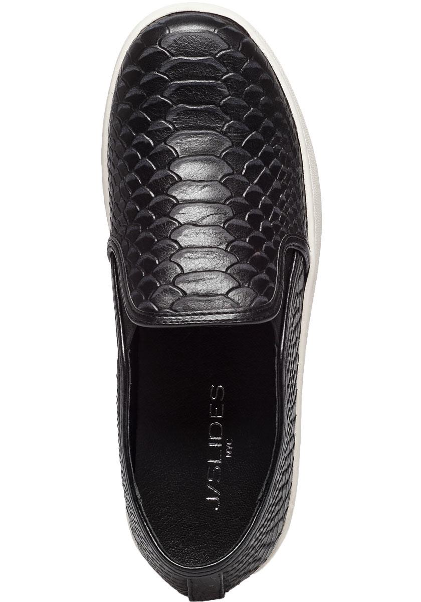 Lyst J/slides Jibbie SnakeEmbossed SlipOn Sneakers in Black